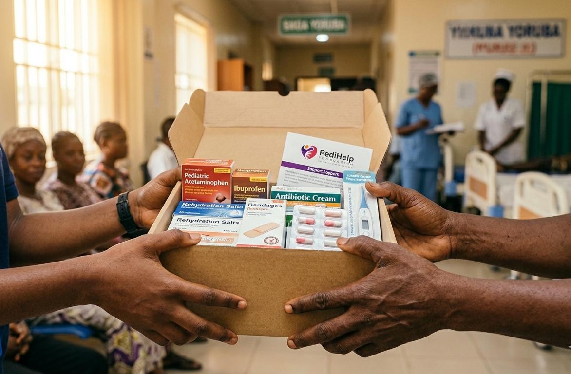 Medical supplies prepared for a family